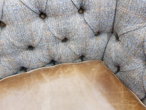 Granby Harris Tweed and Leather Sofas in Hunters Lodge Tweed