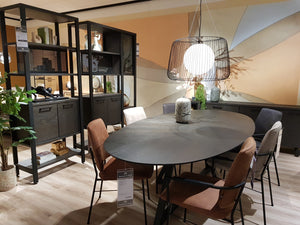 Ridgefield Urban Oak Elliptical Dining Tables in Anthracite