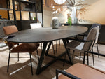 Ridgefield Urban Oak Elliptical Dining Tables in Anthracite