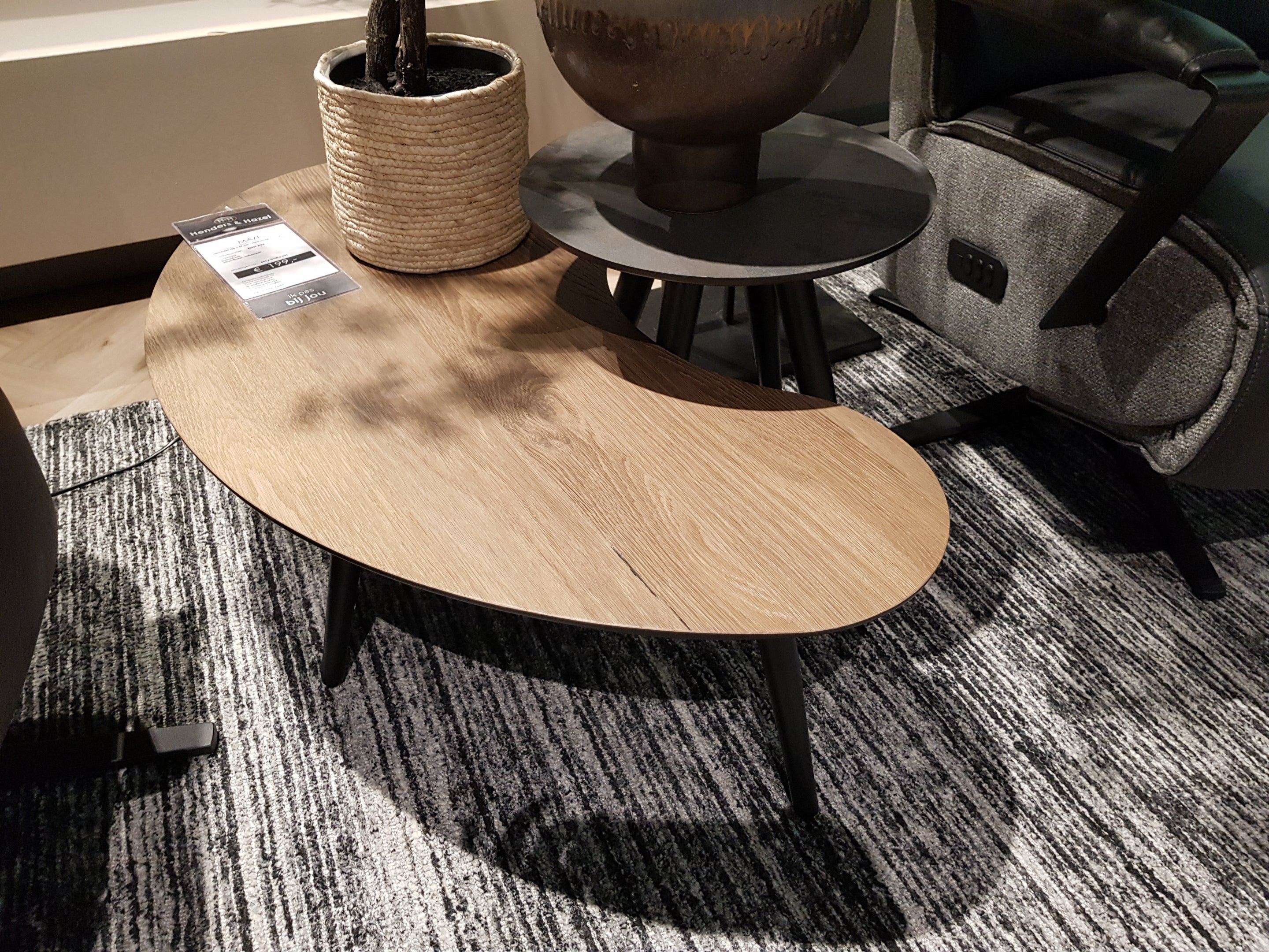 Habufa Maze Anthracite Side and Coffee Tables in Different Sizes-Coffee and side table-Habufa-40 cm Round-32 cms High-Against The Grain Furniture