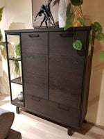 Ridgefield Urban Oak Highboard Cabinet in Anthracite