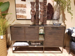 Habufa City Sideboards in Carbon Coloured Oak and Metal-sideboards-Habufa-160cm-Carbon Stained Oak-Against The Grain Furniture