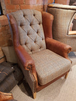 Kew Wing Chair and Sofas Harris Tweed and Leather