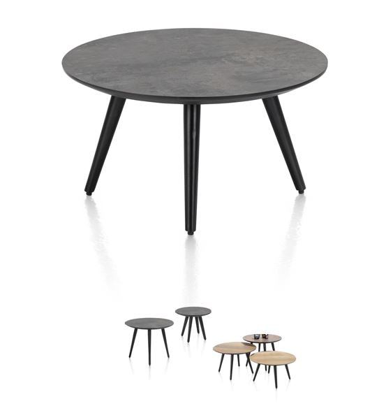 Habufa Maze Anthracite Side and Coffee Tables in Different Sizes-Coffee and side table-Habufa-40 cm Round-32 cms High-Against The Grain Furniture