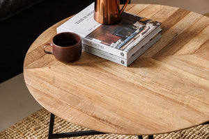 Baker Camden Round Coffee Table in Reclaimed Teak