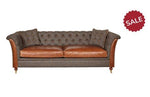 Granby Harris Tweed and Leather Sofas in Morland Tweed-Sofas-Vintage Carlton-2 Seater-Against The Grain Furniture