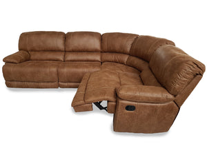 Guvnor 4 Piece Corner Group In Tan-Corner recliner sofa-Harveys-Electric-Against The Grain Furniture