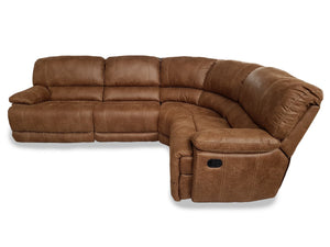 Guvnor 4 Piece Corner Group In Tan-Corner recliner sofa-Harveys-Electric-Against The Grain Furniture