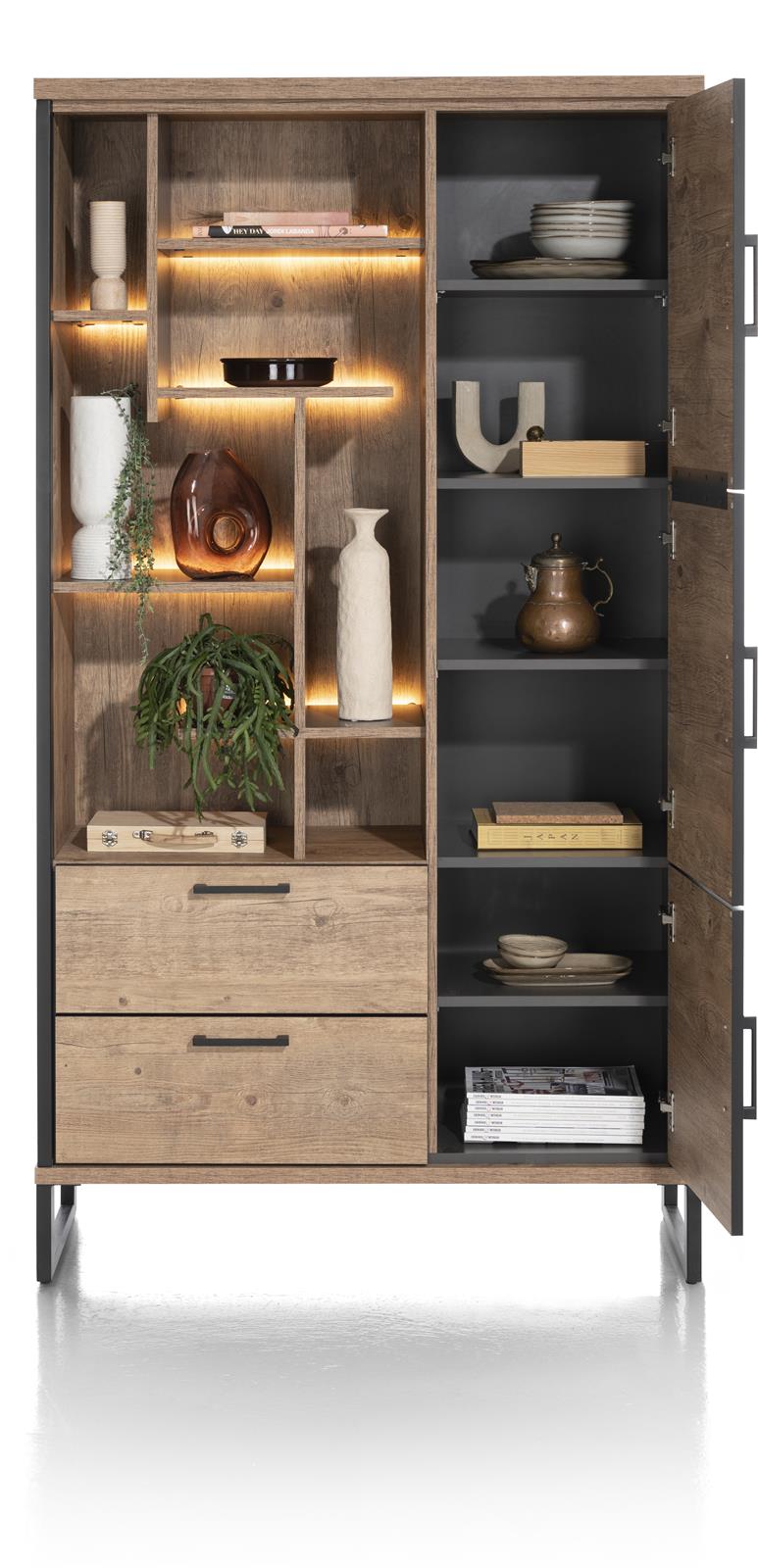 Habufa Pantin Rustic Tall Display Cabinet
