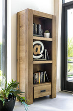 Habufa Bespoke Santorini Oak Bookcases in 4 Colours-Bookcase-Habufa-5 Shelves-Castle White-Against The Grain Furniture