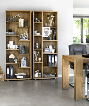 Habufa Bespoke Santorini Oak Bookcases in 4 Colours-Bookcase-Habufa-5 Shelves-Castle White-Against The Grain Furniture