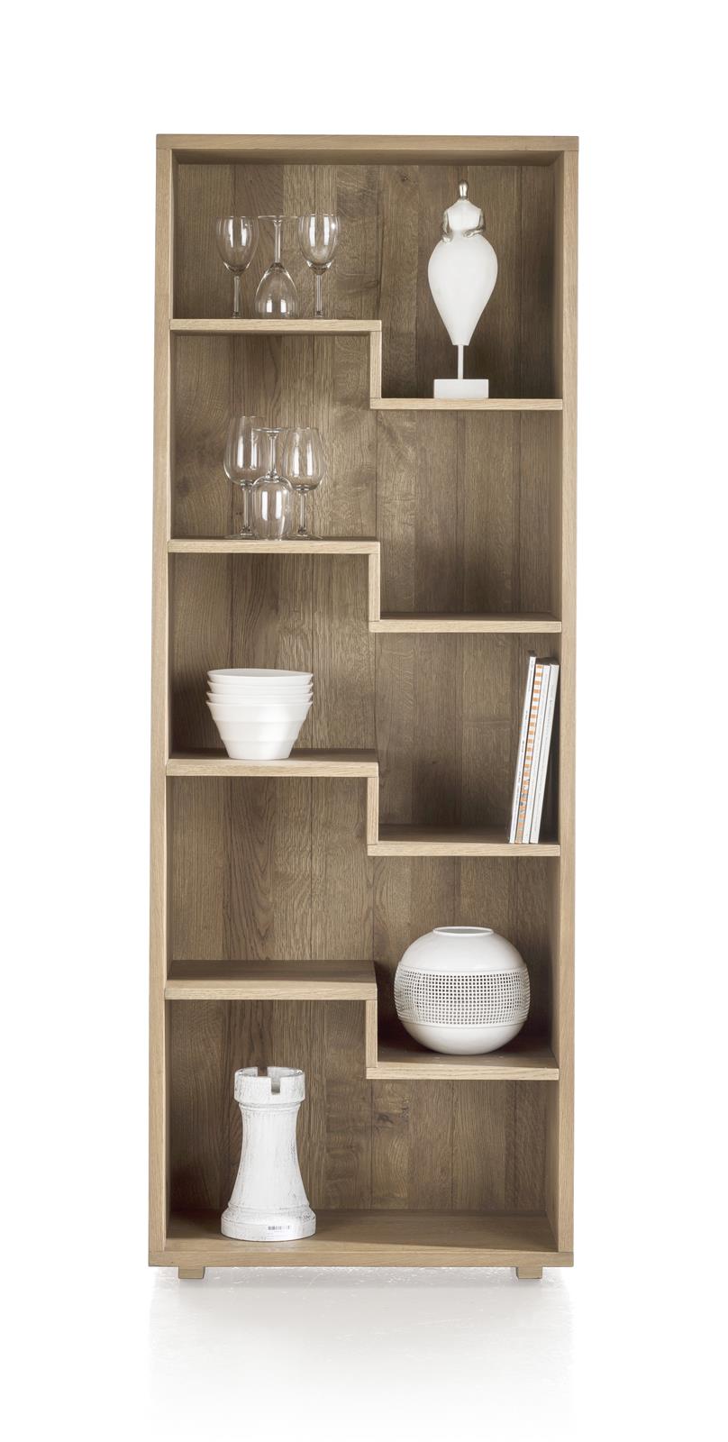 [habufa oak furniture]-[habufa dining furniture]-[furniture village detroit]-5 Shelves-Natural White-Against The Grain Furniture