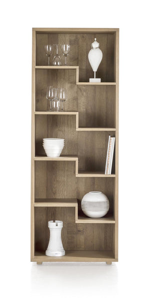 Habufa Bespoke Santorini Oak Bookcases in 4 Colours-Bookcase-Habufa-5 Shelves-Natural White-Against The Grain Furniture