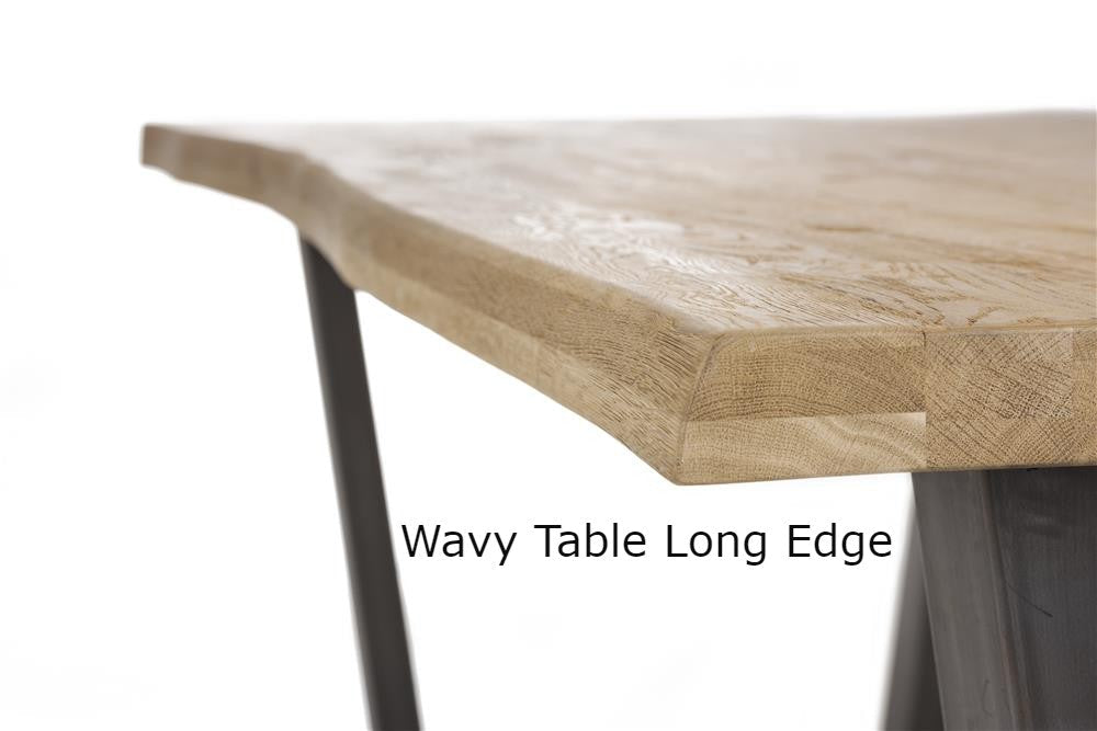 [Habufa_Cleveland]-Dining Tables-Habufa-160 cms EXT-U shape metal legs-Wavy edge-Against The Grain Furniture