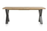 Habufa Metalox Extending Oak Dining Tables-Dining Tables-Habufa-160 cms EXT-X shape metal legs-Wavy edge-Against The Grain Furniture