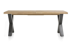[Habufa_Cleveland]-Dining Tables-Habufa-160 cms EXT-X shape metal legs-Wavy edge-Against The Grain Furniture