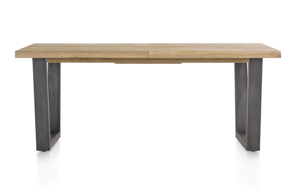 Habufa Metalox Extending Oak Dining Tables-Dining Tables-Habufa-190 cms EXT-U shape metal legs-Wavy edge-Against The Grain Furniture