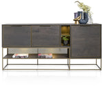 Habufa City Sideboards in Carbon Coloured Oak and Metal-sideboards-Habufa-190cms-Carbon Stained Oak-Against The Grain Furniture