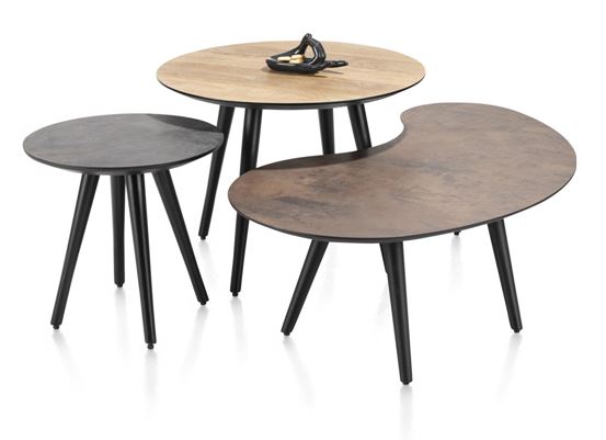 Habufa Maze Anthracite Side and Coffee Tables in Different Sizes-Coffee and side table-Habufa-40 cm Round-32 cms High-Against The Grain Furniture