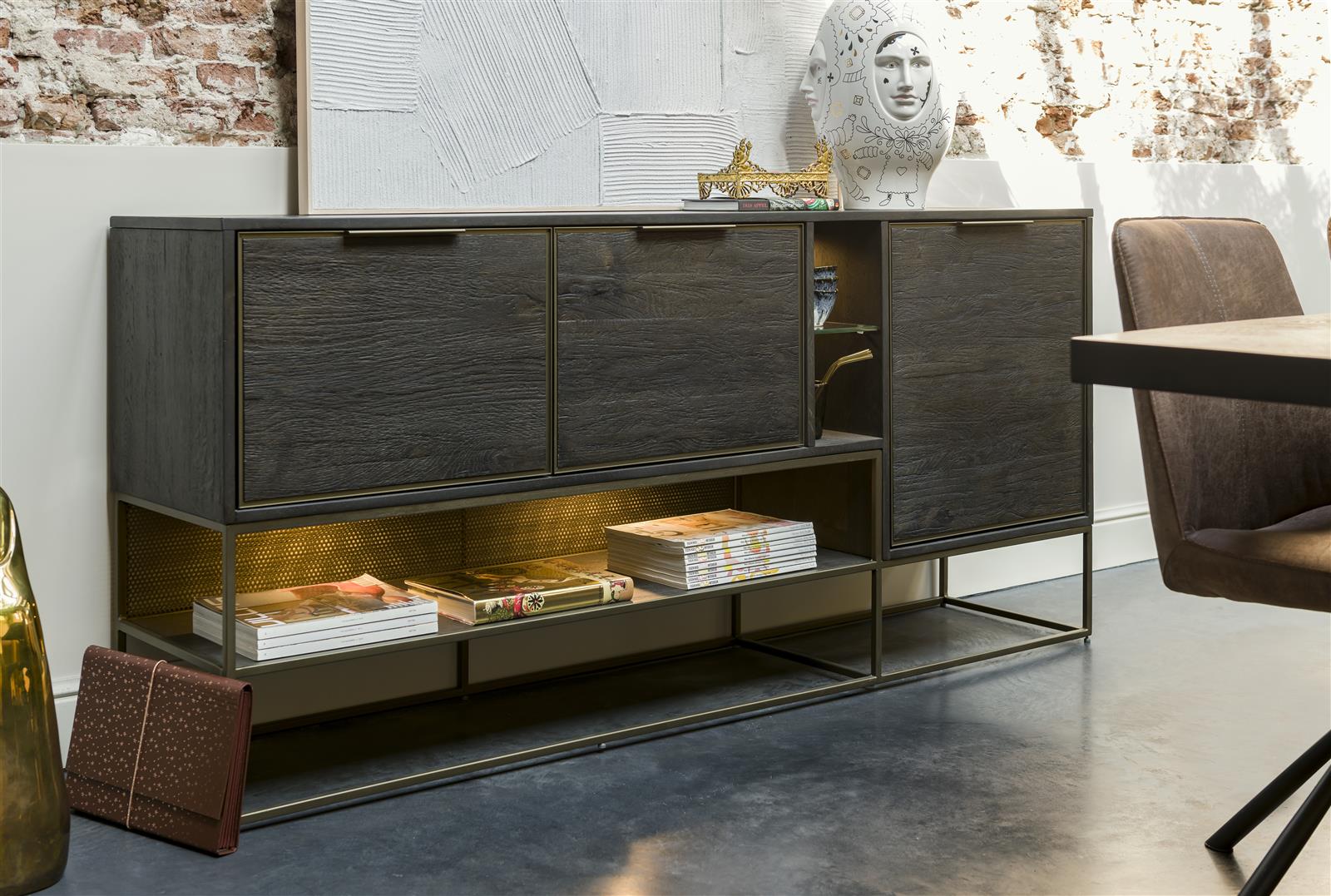 Habufa City Sideboards in Carbon Coloured Oak and Metal