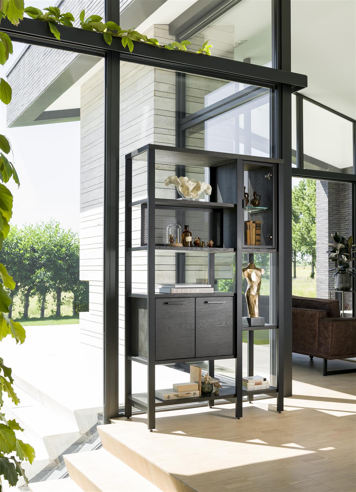 Ridgefield Urban Oak Room Divider Anthracite