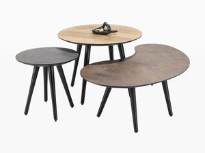 Habufa Maze Smoked Oak Side and Coffee Tables in Different Sizes-Coffee and side table-Habufa-40 cm round-32 cms High-Against The Grain Furniture