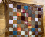 Harris Tweed Fabric and Leather Patchwork Rug