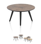 Habufa Maze Rust Side and Coffee Tables in Different Sizes-Coffee and side table-Habufa-40 cm Round-32 cms High-Against The Grain Furniture