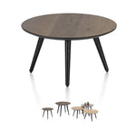 Habufa Maze Smoked Oak Side and Coffee Tables in Different Sizes-Coffee and side table-Habufa-40 cm round-32 cms High-Against The Grain Furniture