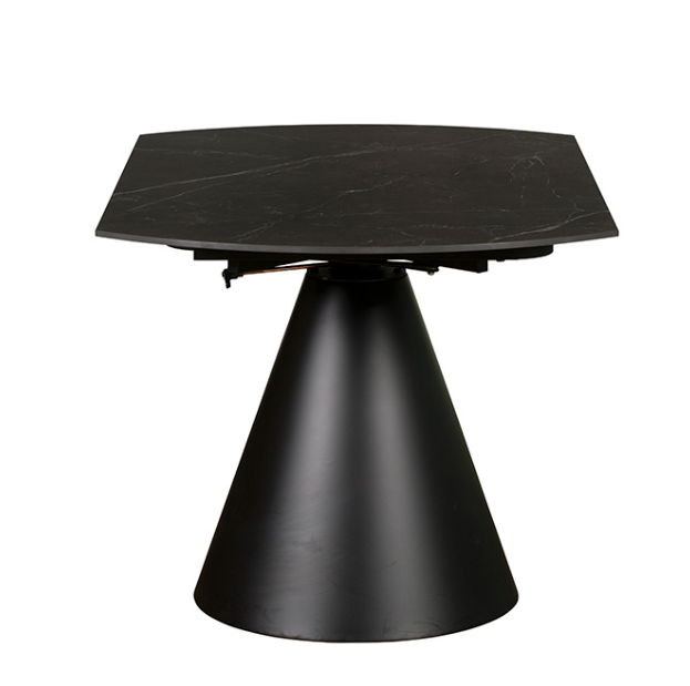 Baker Black Sintered Stone Round Extending Dining Table-Dining Stone Table-Baker-Against The Grain Furniture