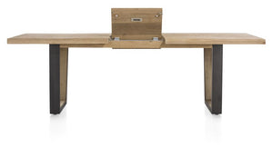 Habufa Metalox Extending Oak Dining Tables-Dining Tables-Habufa-160 cms EXT-U shape metal legs-Wavy edge-Against The Grain Furniture