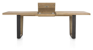[Habufa_Cleveland]-Dining Tables-Habufa-160 cms EXT-U shape metal legs wood insert-Wavy edge-Against The Grain Furniture