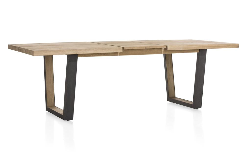 Habufa Metalox Extending Oak Dining Tables-Dining Tables-Habufa-160 cms EXT-U shape metal legs-Wavy edge-Against The Grain Furniture