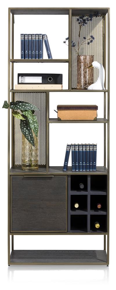 Habufa City Bookcases in Carbon Oak and Metal Against The Grain Furniture