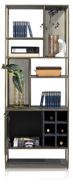 Habufa City Bookcases in Carbon Oak and Metal-Bookcases-Habufa-Carbon Stained Oak-Against The Grain Furniture