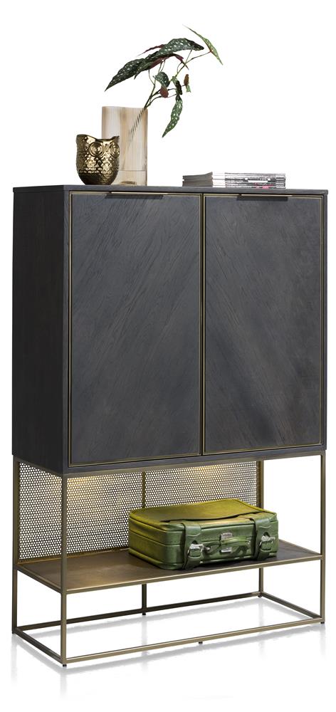 Habufa City Highboards in Carbon Coloured Oak and Metal-Highboard Storage Cabinet-Habufa-Carbon Stained Oak-Against The Grain Furniture