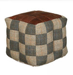 Harris Tweed and Leather Patchwork Beanbags