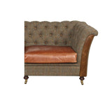 Granby Harris Tweed and Leather Modular Corner Groups-harris tweed corner groups-Carlton Vintage-1 Seat Right hand Facing-Hunters Lodge-Against The Grain Furniture