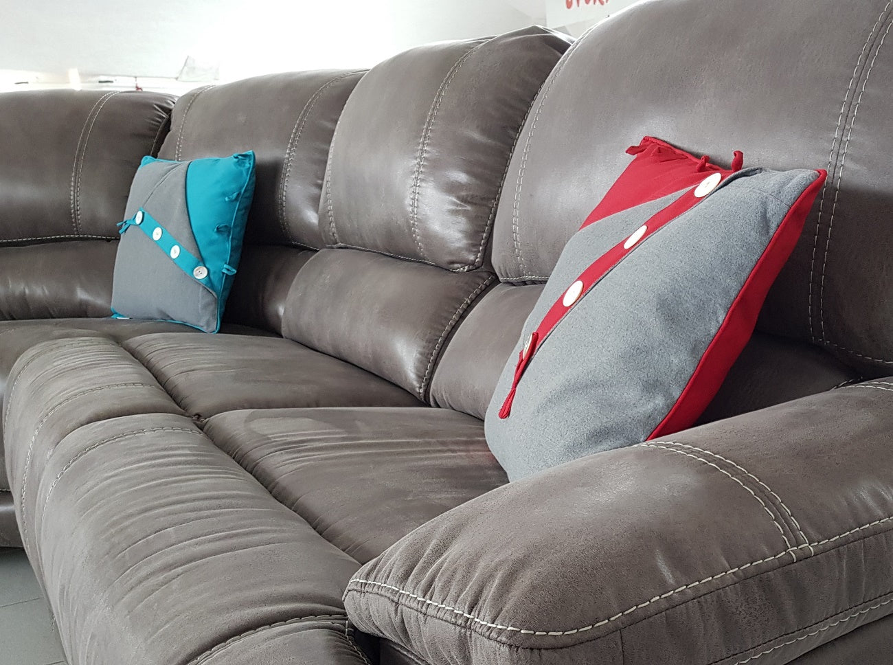 Habufa Discontinued Cushions, Brand New Half Price-cushions-Habufa-Blue with Buttons-Against The Grain Furniture