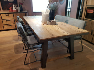 Habufa Farmer and Farmland Oak and Metal Tables-Dining and bar Tables-Habufa-180cm-Against The Grain Furniture