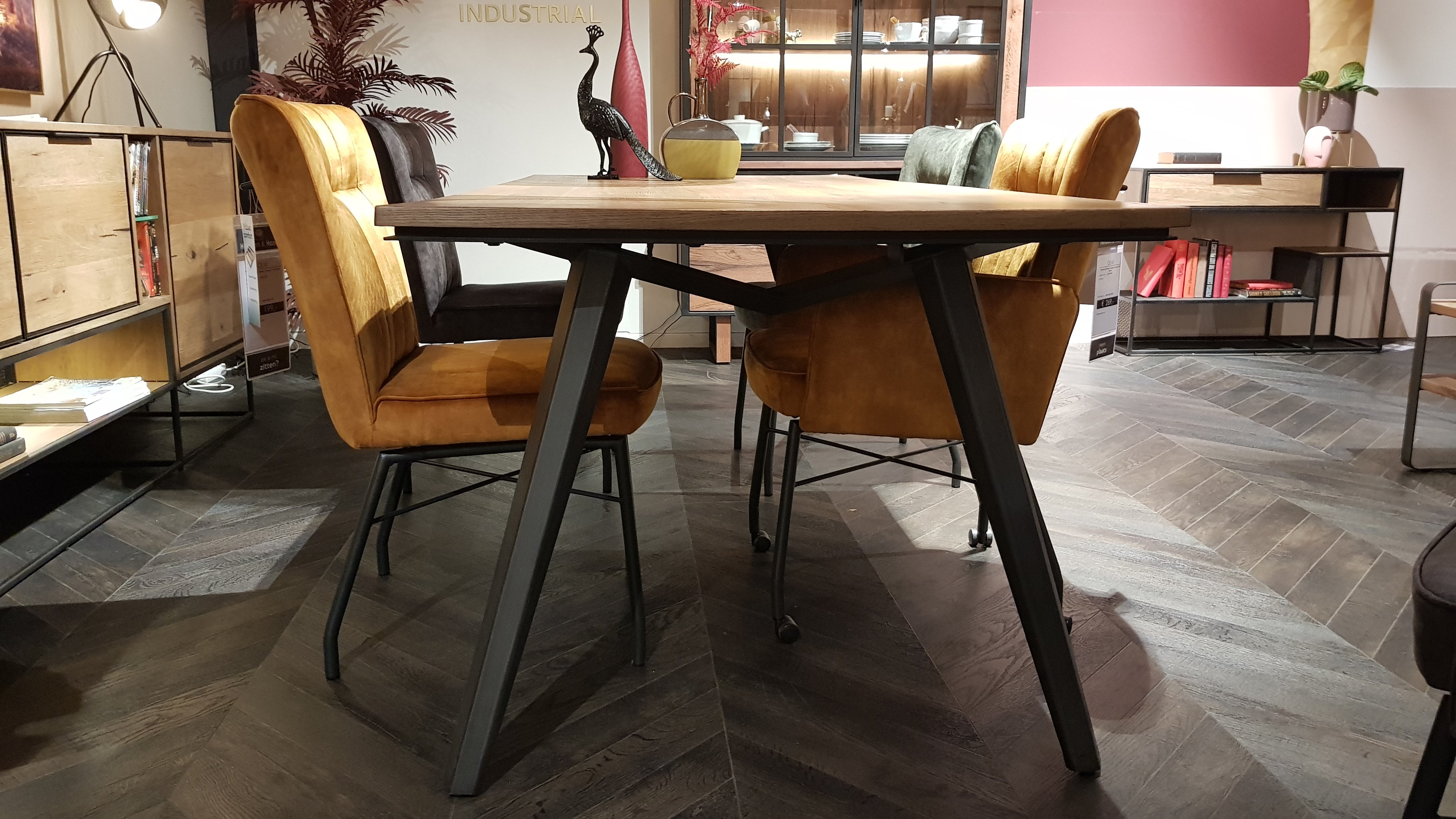 Habufa City Dining Tables in Oak and Metal-Dining tables-Habufa-140cm-Medium Oak-Against The Grain Furniture