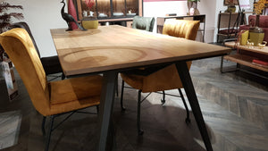 Habufa City Dining Tables in Oak and Metal-Dining tables-Habufa-140cm-Medium Oak-Against The Grain Furniture