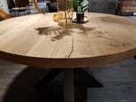 Habufa Metalox Starburst Round Dining Tables-Dining Tables-Habufa-130 Round, Plain Metal Leg-Against The Grain Furniture