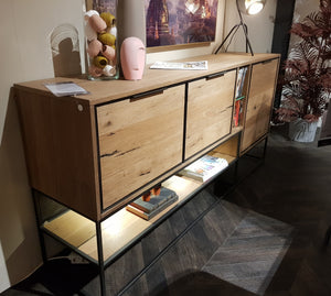 Habufa City Sideboards in Oak and Metal-sideboards-Habufa-160cm-Medium Oak-Against The Grain Furniture