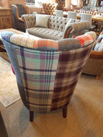 Barnard  Harris Tweed and Leather Patchwork Chair
