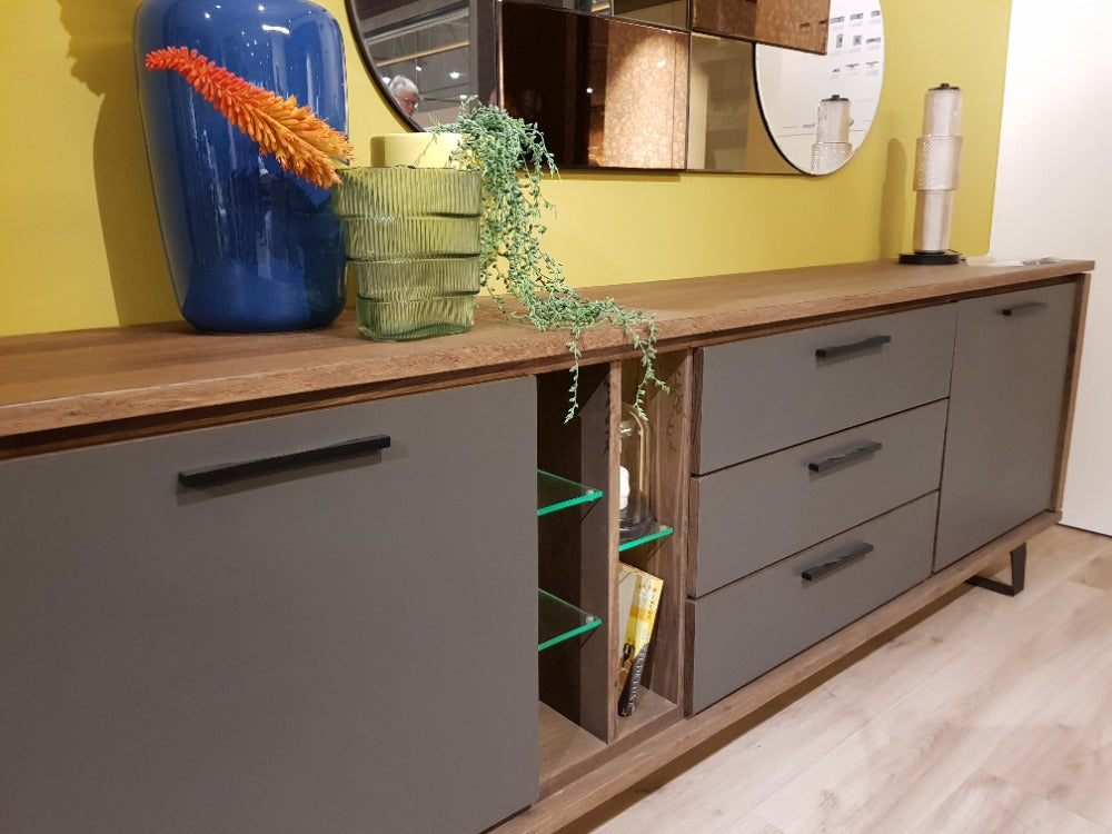 Habufa Cubo Sideboards in Smoked Oak and Grey-Sideboards-Habufa-180cm-Against The Grain Furniture