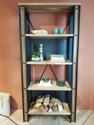 Habufa Makalu Bookcase in Smoked Acacia-bookcase-Habufa-Against The Grain Furniture