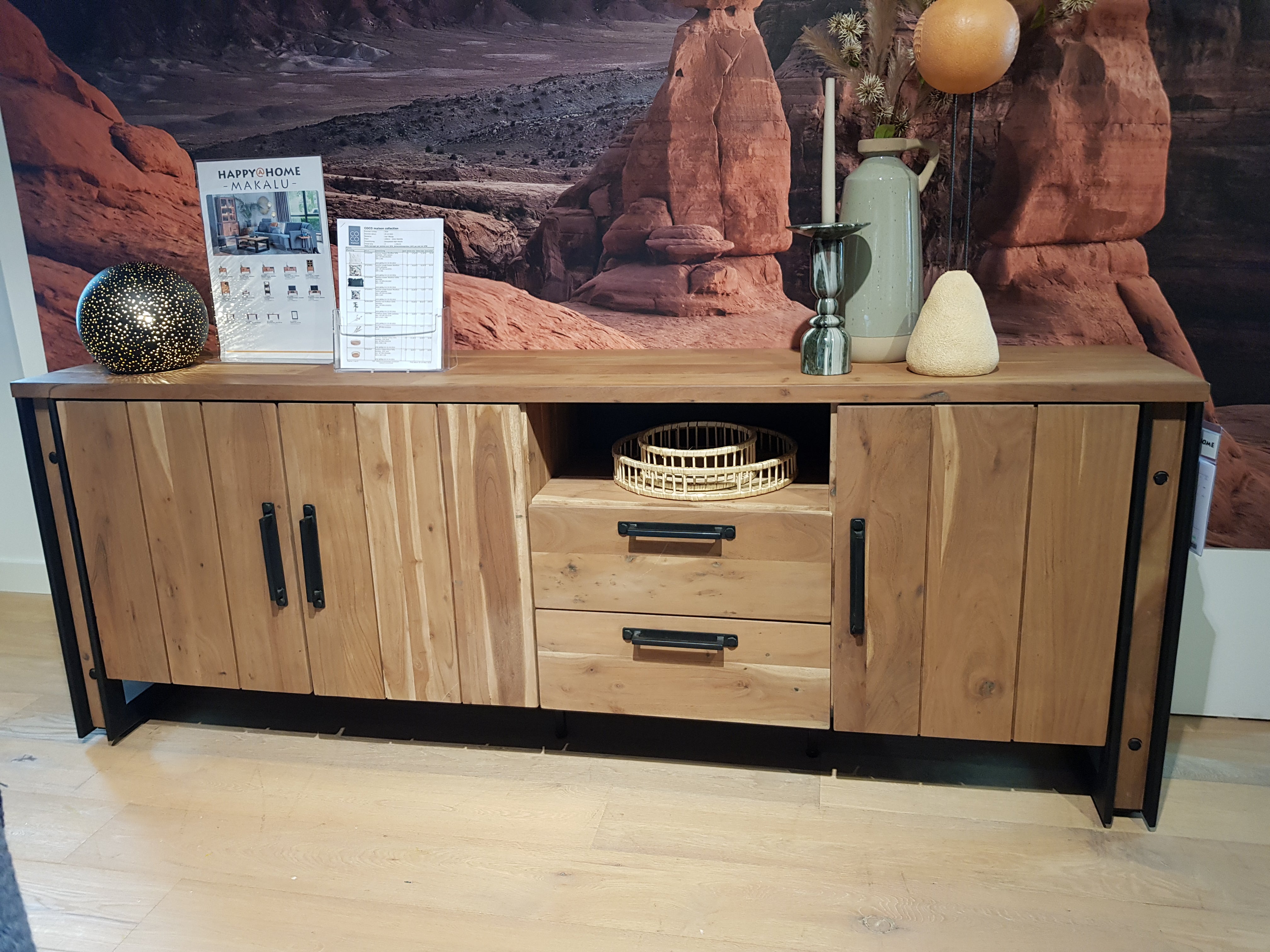 Habufa Makalu Sideboards in Smoked Acacia-Sideboard-Habufa-135cm-Against The Grain Furniture