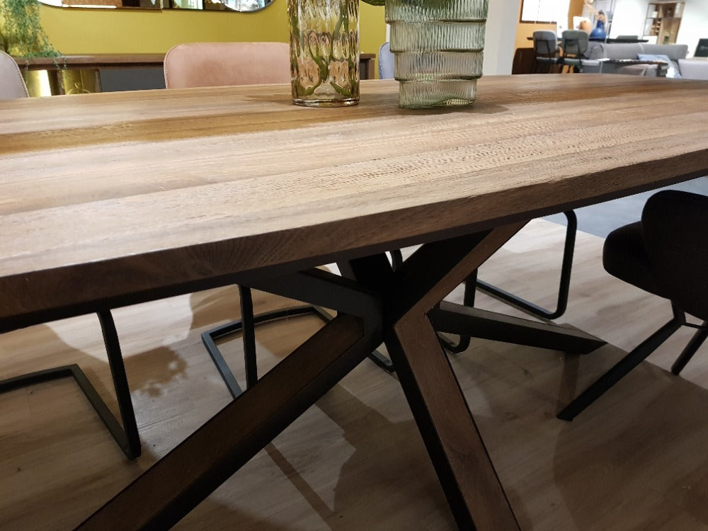 Habufa Cubo Starburst Dining Tables in Smoked Oak