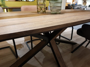 Habufa Cubo Starburst Dining Tables in Smoked Oak